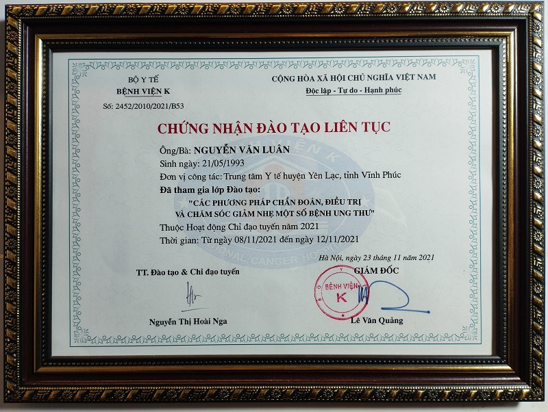 Bằng cấp chứng chỉ bác sĩ Luân 6